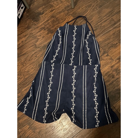 Honey Belle Boutique Romper Jumpsuit‎ Striped Summer Large Embroidered - Picture 1 of 5